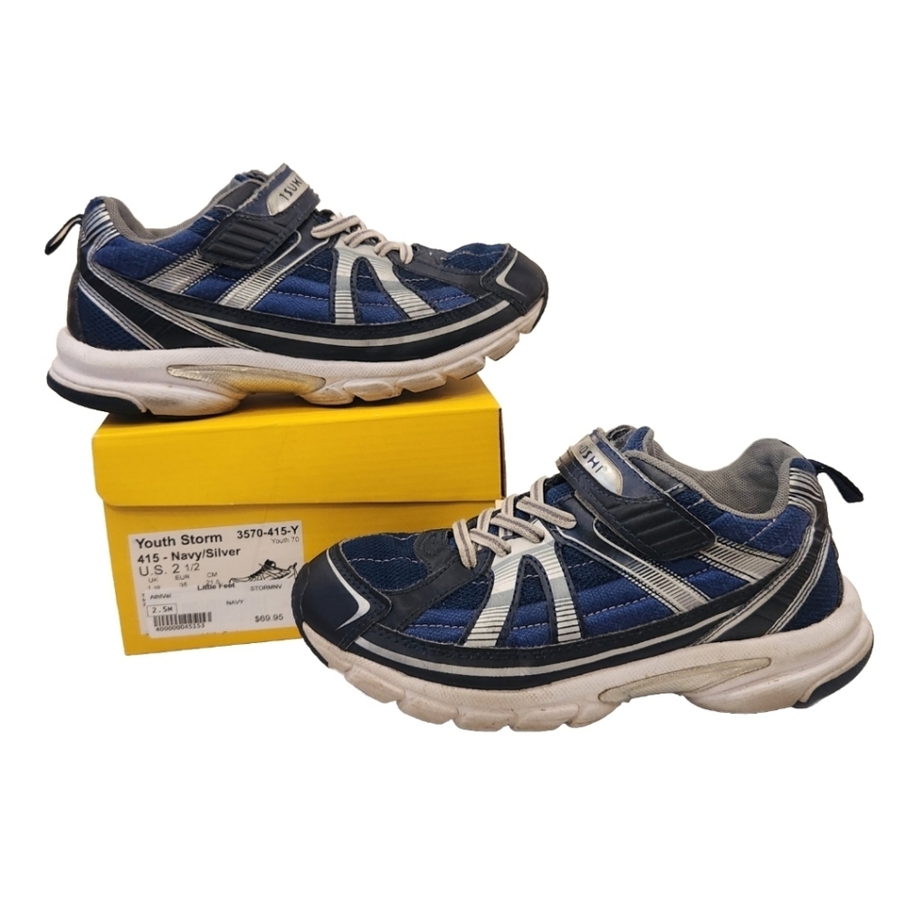 Tsukihoshi Youth Storm Washable Sneaker Navy Silver 2.5M